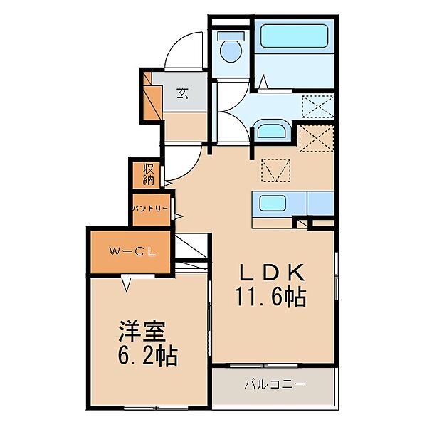 和歌山県和歌山市善明寺(賃貸アパート1LDK・1階・44.55㎡)の写真 その2