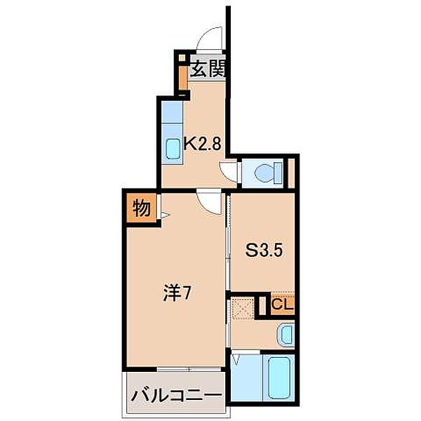 和歌山県和歌山市黒田(賃貸アパート1SK・1階・31.65㎡)の写真 その2