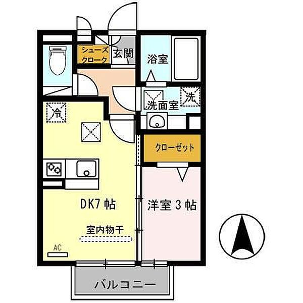 和歌山県和歌山市西高松2丁目(賃貸アパート1DK・1階・29.25㎡)の写真 その2