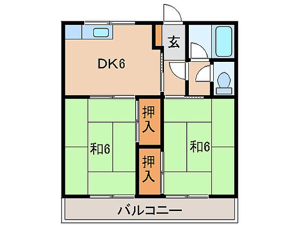 サンバース ｜和歌山県海南市鳥居(賃貸アパート2DK・1階・41.25㎡)の写真 その2