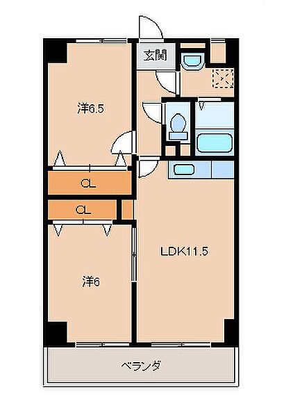 コレーオス堀止 ｜和歌山県和歌山市堀止南ノ丁(賃貸マンション2LDK・3階・56.40㎡)の写真 その2