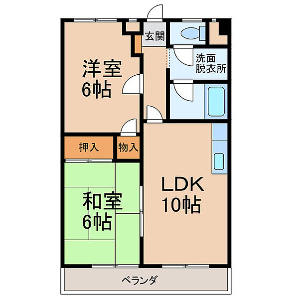 アストロ21 ｜和歌山県和歌山市西庄(賃貸マンション2LDK・3階・46.00㎡)の写真 その2