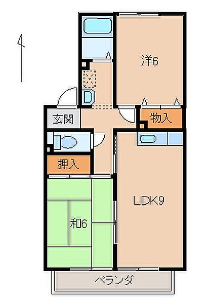 ニューあおい ｜和歌山県和歌山市市小路(賃貸アパート2LDK・2階・46.80㎡)の写真 その2