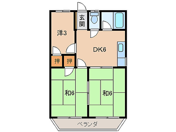 モデルノ ｜和歌山県紀の川市粉河(賃貸マンション3DK・2階・40.00㎡)の写真 その2