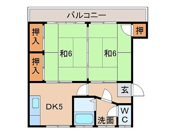 パークハウス ｜和歌山県橋本市神野々(賃貸マンション2DK・2階・41.38㎡)の写真 その2