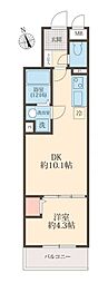 FORESTRESIDENCETOKIWADAI 1DKの間取図画像