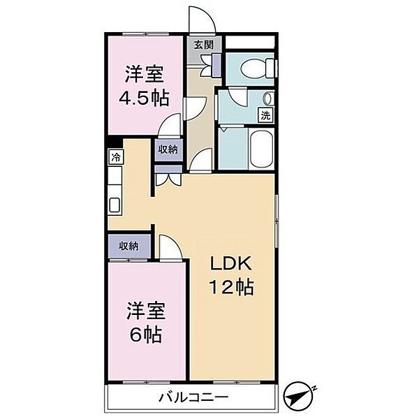 グリーンヒル鈴谷 203｜埼玉県さいたま市中央区鈴谷4丁目(賃貸マンション2LDK・2階・55.72㎡)の写真 その2