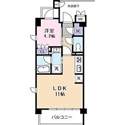 PARKSIDEHILLTOKIWA 1LDKの間取図画像