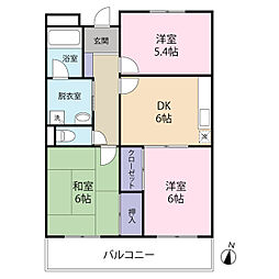 アルス桜田 3DKの間取図画像