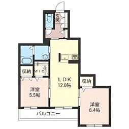 プレミアス 2LDKの間取図画像