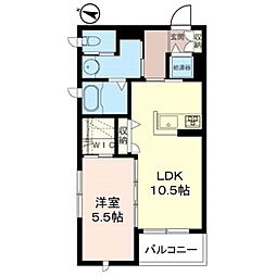 ヴェリテメゾン 1LDKの間取図画像