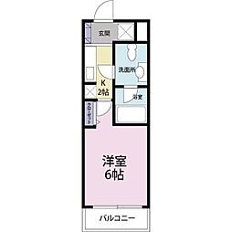 KSマンション桜木町 1Kの間取図画像