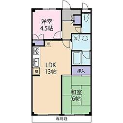 ブラウニー・ヒル 2LDKの間取図画像