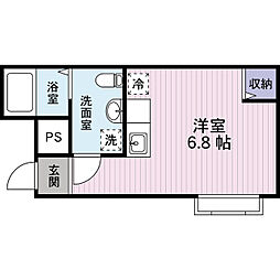 エミネックス新都心4 ワンルームの間取図画像