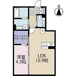 シェーヌグロワール 1LDKの間取図画像