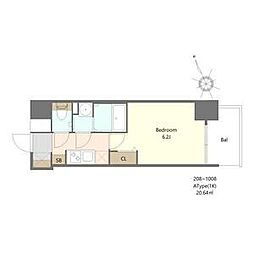 Alivis福島海老江 1Kの間取図画像