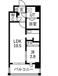 ワールドアイ大阪フェリーチェ 1LDKの間取図画像