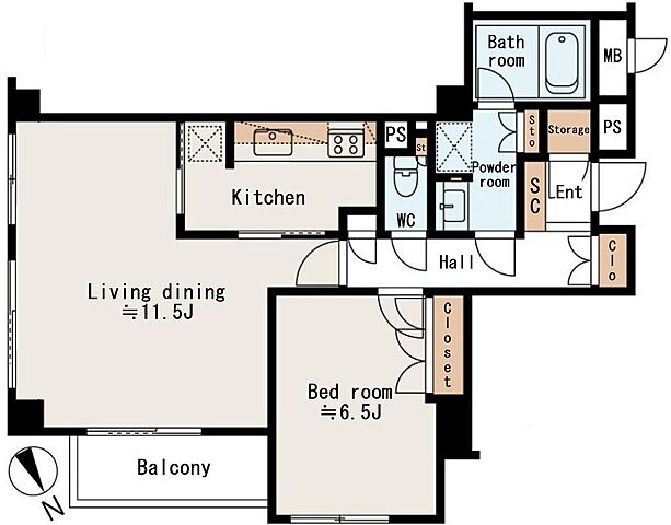 間取り パーク・ハイム山手 1階/-