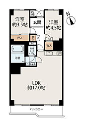 グリーンヒルズ横浜A棟 2LDKの間取図画像