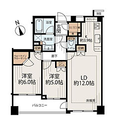 イクシア本牧ユニーブル 2LDKの間取図画像