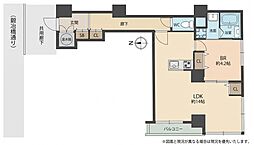ライオンズマンション八丁堀 1LDKの間取図画像