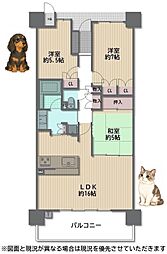 北花田ガーデンファミリアウエストリッジ1番館 3LDKの間取図画像