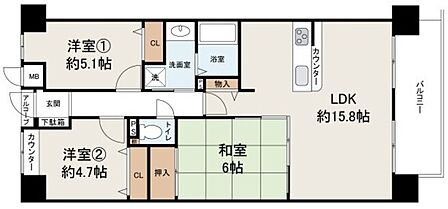 3LDK 間取り