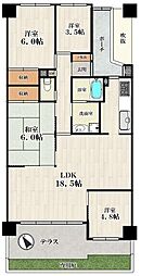 メゾンドール堺 4LDKの間取図画像