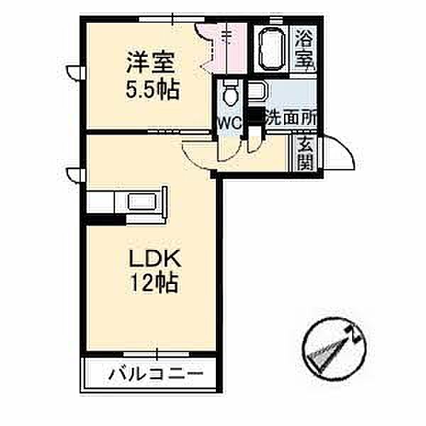 メロディハートC棟 108｜鳥取県米子市陰田町(賃貸アパート1LDK・1階・40.41㎡)の写真 その2