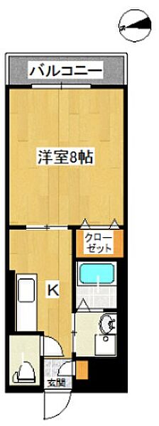スカイマンションB 303｜鳥取県米子市西福原8丁目(賃貸マンション1K・3階・30.60㎡)の写真 その2