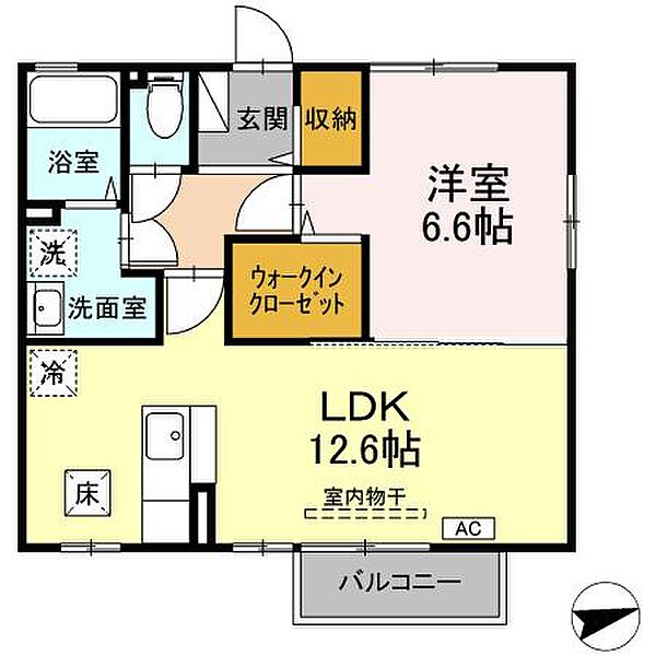 ショコラティエ 101｜鳥取県米子市蚊屋(賃貸アパート2DK・1階・47.00㎡)の写真 その2
