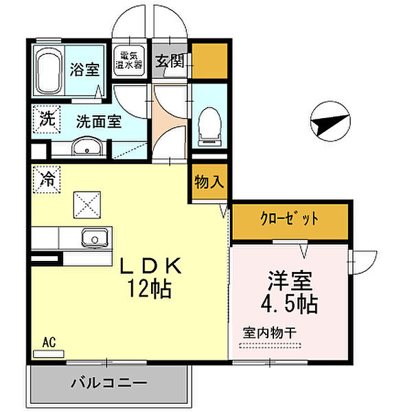 フェリース　サラ 101｜鳥取県米子市新開2丁目(賃貸アパート1LDK・1階・42.99㎡)の写真 その2