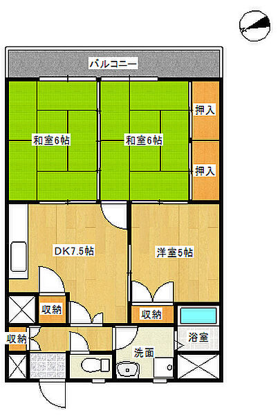 ホワイトキャッスル 706｜鳥取県米子市東福原1丁目(賃貸マンション3LDK・7階・60.45㎡)の写真 その2