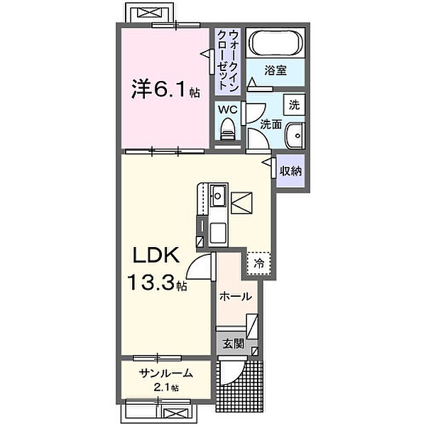 ミモザハウス　3号館 102｜鳥取県境港市芝町(賃貸アパート1LDK・1階・50.05㎡)の写真 その2
