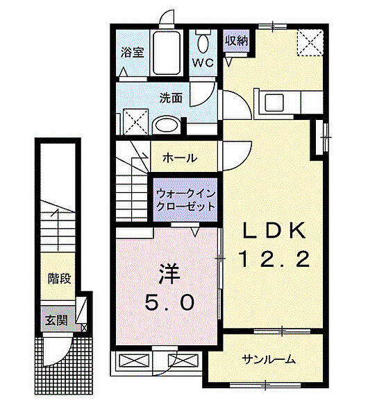 アンベリール　V 203｜鳥取県境港市外江町(賃貸アパート1LDK・2階・50.81㎡)の写真 その2