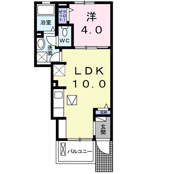 スマイルハウス　Ａ 102｜鳥取県米子市陽田町(賃貸アパート1LDK・1階・32.44㎡)の写真 その2