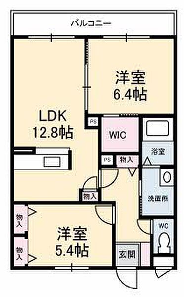 ベルアネスB棟 207｜鳥取県米子市車尾3丁目(賃貸マンション2LDK・2階・58.65㎡)の写真 その2