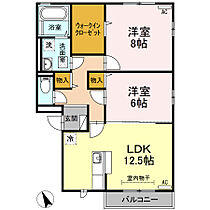 リビングタウン皆生新田B棟 202 ｜ 鳥取県米子市皆生新田2丁目6-26（賃貸アパート2LDK・2階・67.53㎡） その2