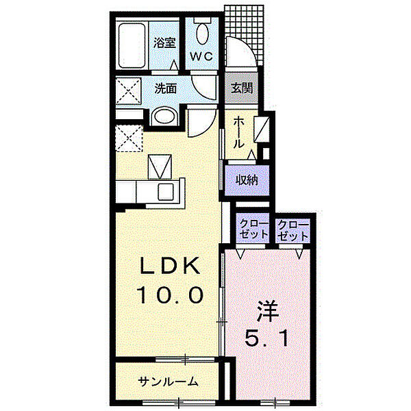 ニシキレーベンII 103｜鳥取県米子市錦町2丁目(賃貸アパート1LDK・1階・42.02㎡)の写真 その2