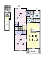 エレガント　レジデンス 202 ｜ 鳥取県米子市淀江町佐陀1251-1（賃貸アパート2LDK・2階・57.07㎡） その2