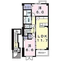 プロムナードＢ 205 ｜ 鳥取県米子市河崎3498（賃貸アパート2LDK・2階・61.91㎡） その2