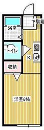 クローバーハウス 1Kの間取図画像