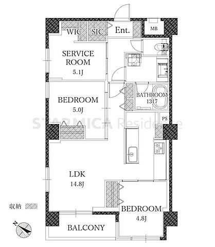 間取り タウンシップ文京根津 6階/-