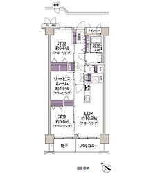 行徳ハイム3号棟 2SLDKの間取図画像