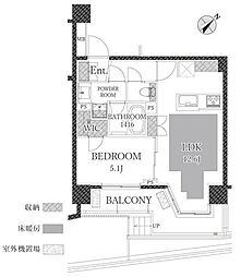 オープンレジデンシア代官山ザ・ハウス 1LDKの間取図画像