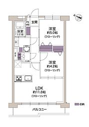 朝日板橋マンション 2LDKの間取図画像