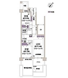 フェアロージュ南雪谷アークスコート 2LDKの間取図画像