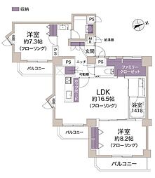 ダイアパレス池尻大橋 2LDKの間取図画像