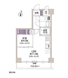 ダイアパレス幡ヶ谷 1LDKの間取図画像