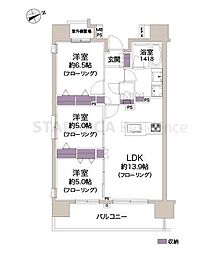 クリオ南砂町 3LDKの間取図画像
